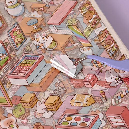 Cute Town 3D Sticker Book