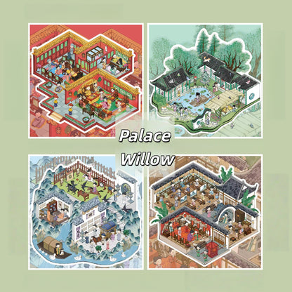 Palace Willow 3D Sticker | 4 Cute Miniature Scenes