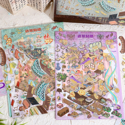 Antique Restoration 3D Sticker | 2 Cute Miniature Scenes