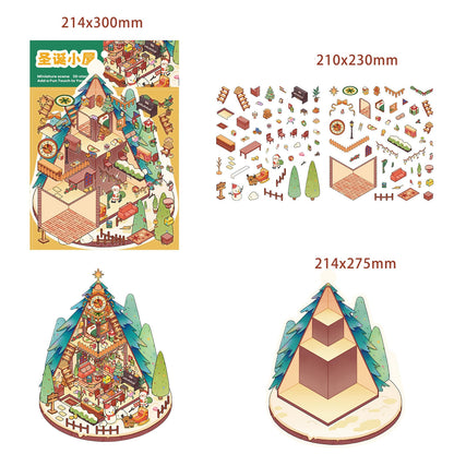 Christmas Cottage 3D Sticker