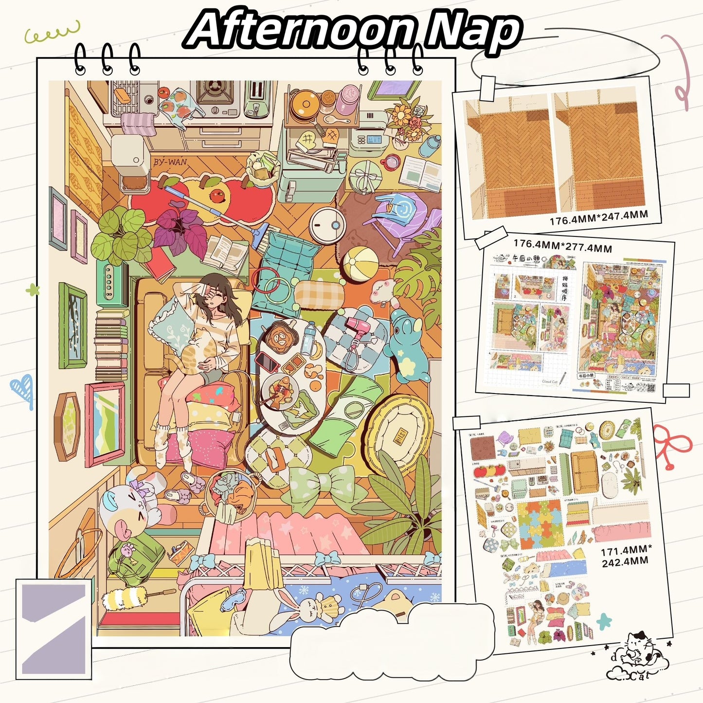 Soft Hours 3D Sticker | 5 Cute Miniature Scenes