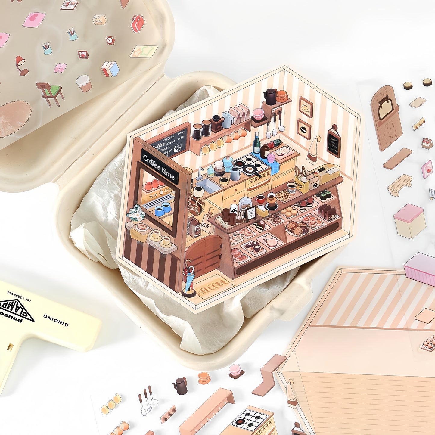Small Corner Series 3D Sticker | 4 Cute Miniature Scenes