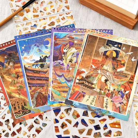The Splendor of the Silk Road 3D Sticker | 4 Cute Miniature Scenes