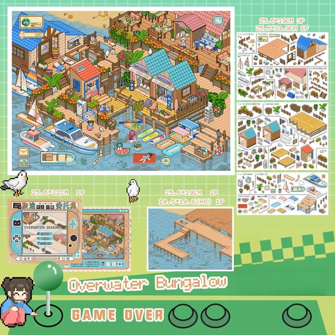 Travel Quest 3D Sticker | 5 Cute Miniature Scenes
