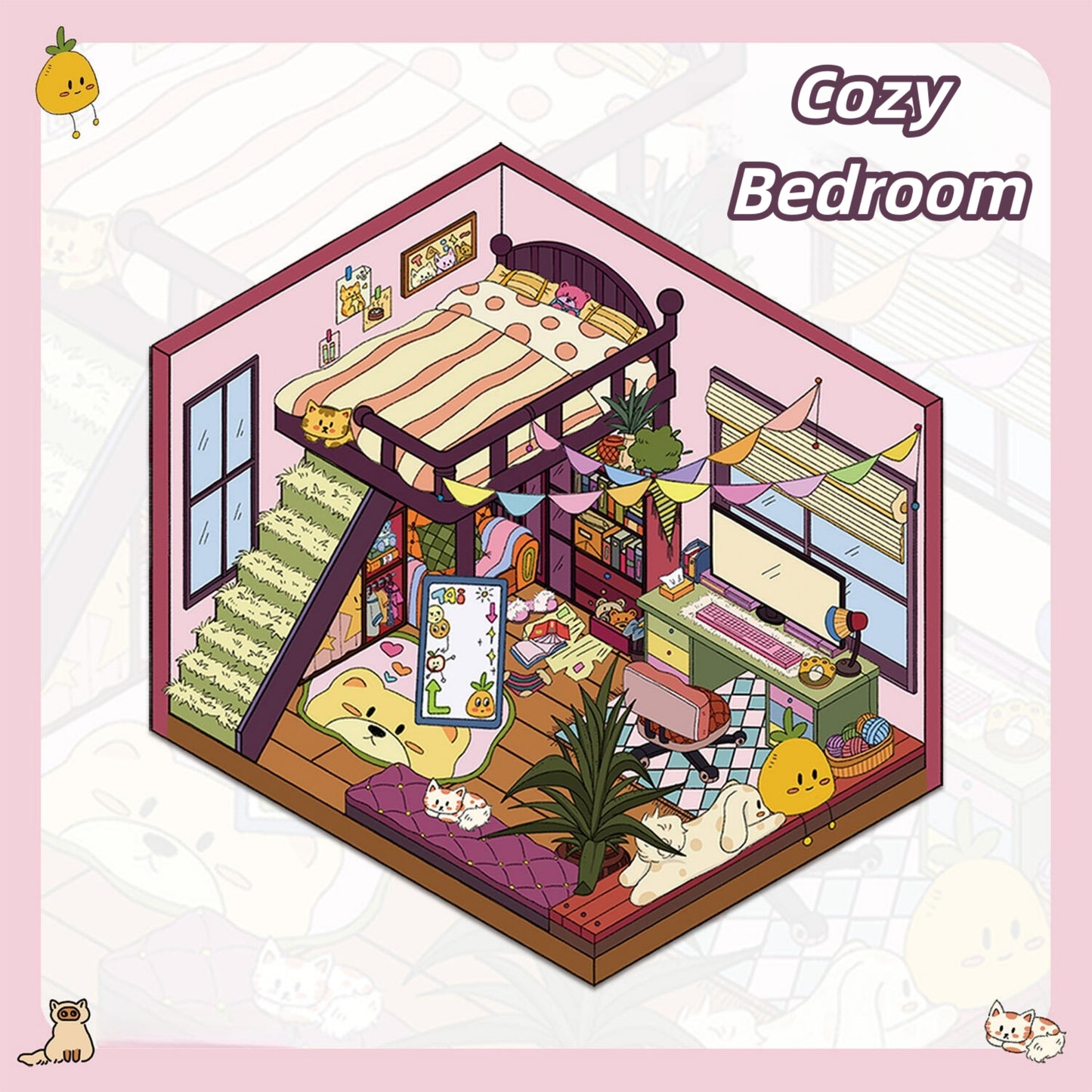 Dream House 3D Sticker | 3 Cute Miniature Scenes