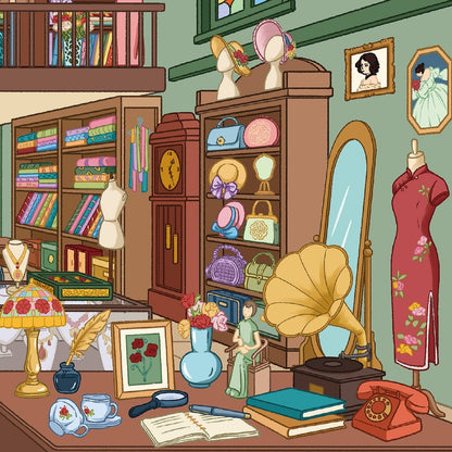 Traditional Shop 3D Sticker | 2 Cute Miniature Scenes