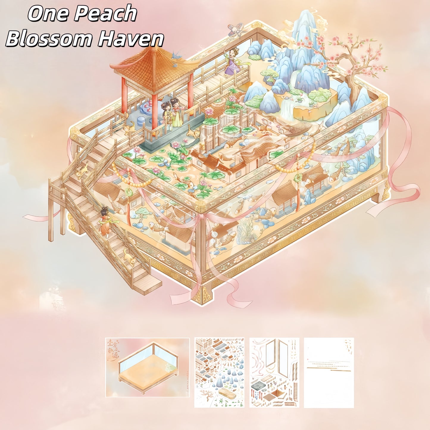 Wind-Retaining Pavilion 3D Sticker | 5 Cute Miniature Scenes