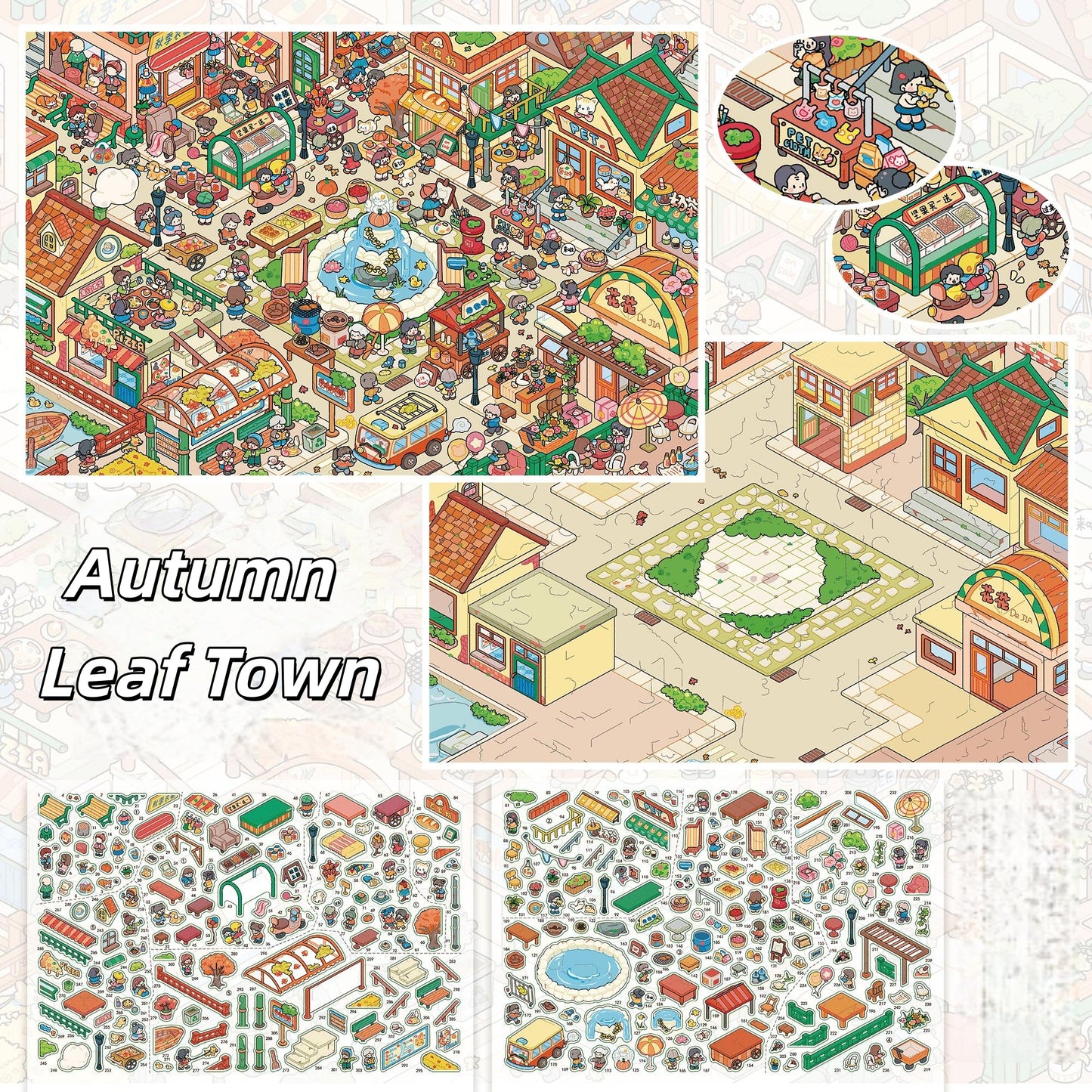 Autumn Corners 3D Sticker | 3 Cute Miniature Scenes