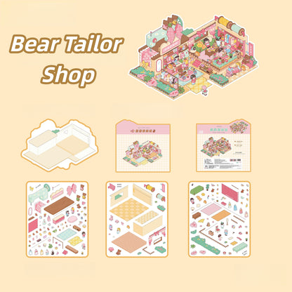 Simulation Management 3D Sticker | 2 Cute Miniature Scenes