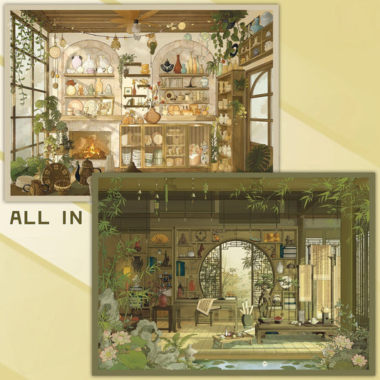 Serene Corners 3D Sticker | 2 Cute Miniature Scenes