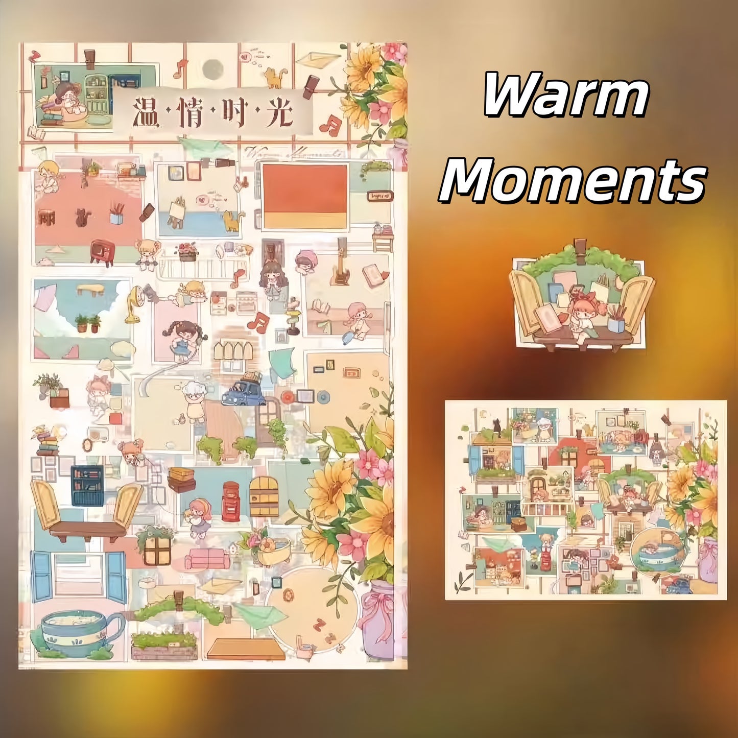 Dreams of Childhood Life 3D Sticker | 4 Cute Miniature Scenes