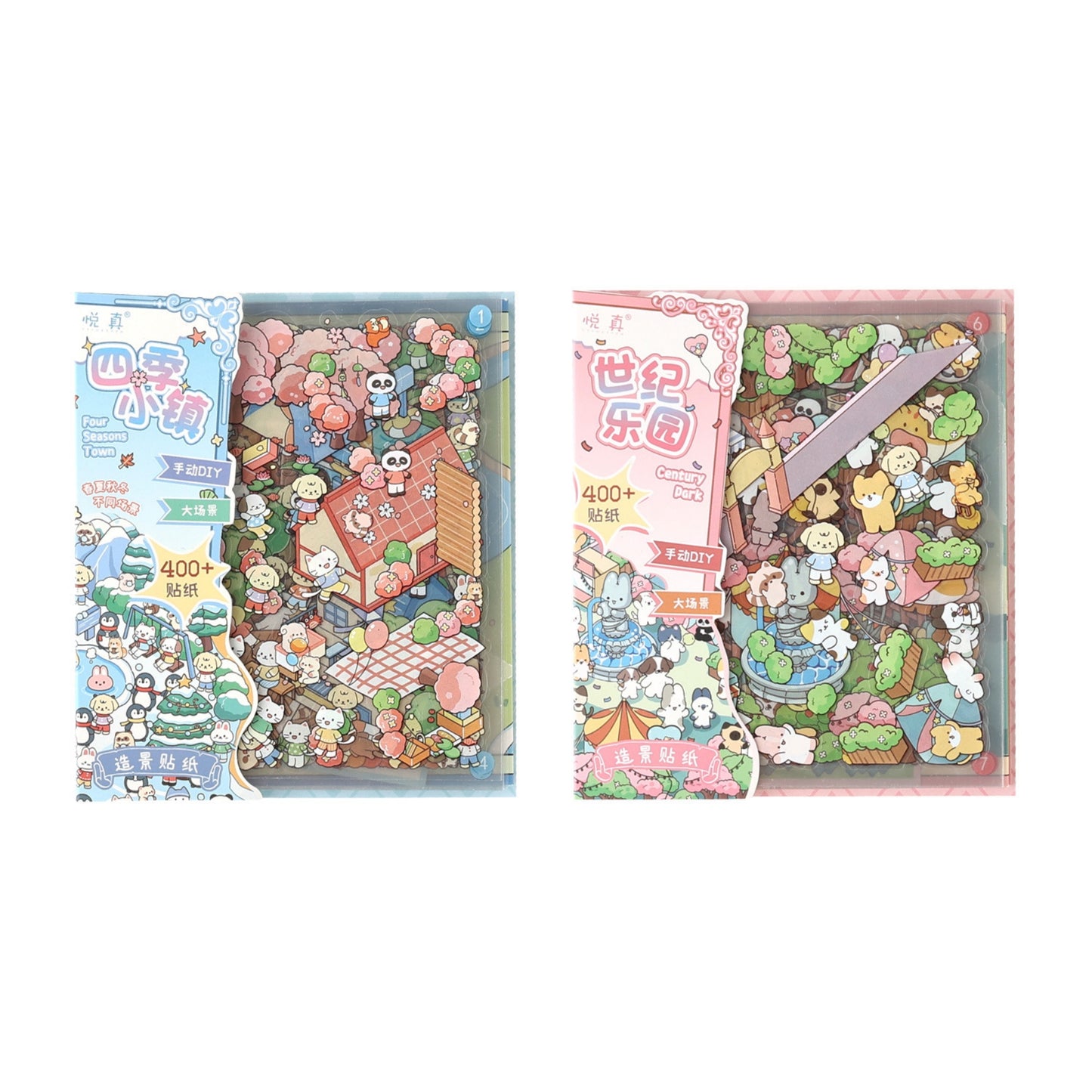 A Day on the Cute Island 3D Sticker | 2 Cute Miniature Scenes