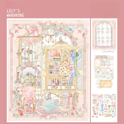 Lily‘s Room 3D Sticker | 4 Cute Miniature Scenes