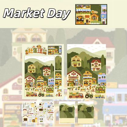 A Dog‘s Day Out 3D Sticker | 4 Cute Miniature Scenes