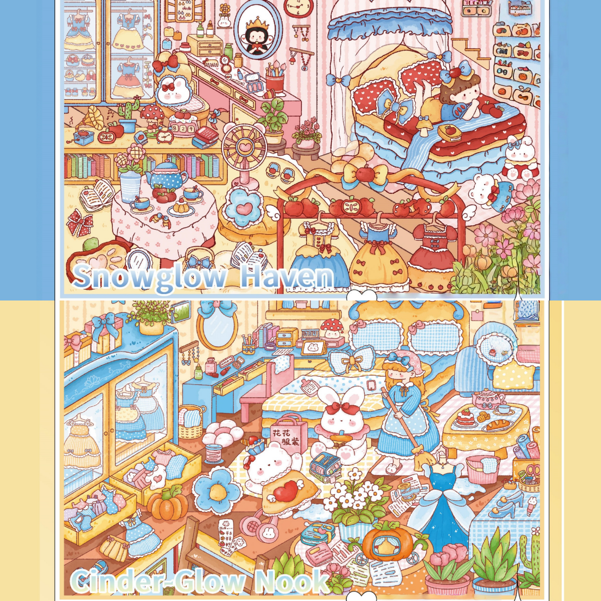 Dreams in Every Season 3D Sticker | 4 Cute Miniature Scenes