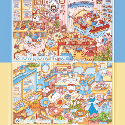 Dreams in Every Season 3D Sticker | 4 Cute Miniature Scenes