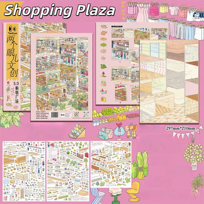 Daily Shopping 3D Sticker | 3 Cute Miniature Scenes