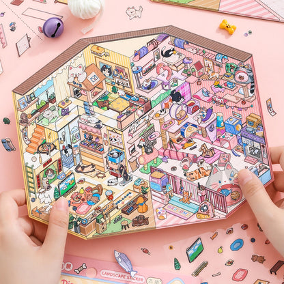 Two Lifes 3D Sticker | 2 Cute Miniature Scenes