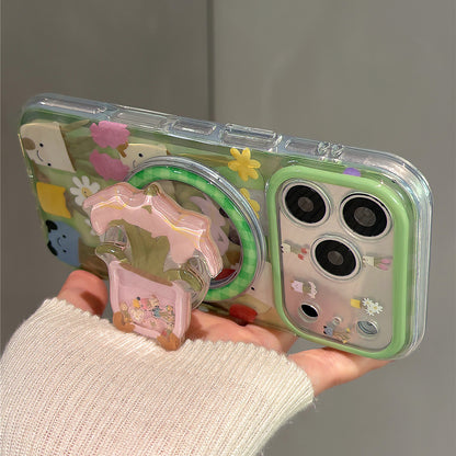 Potted Plant Wobble Magnetic Stand Acrylic Phone Case