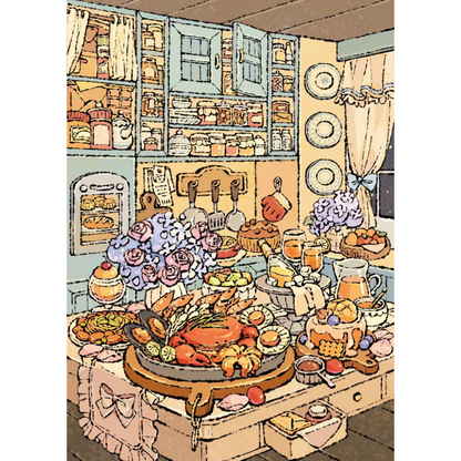 The Food Lovers Series 3D Sticker | 4 Cute Miniature Scenes
