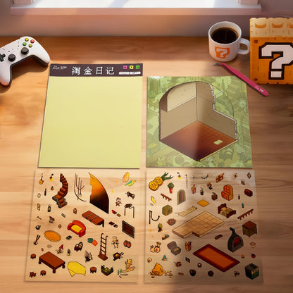 Brave Exploration 3D Sticker | 4 Cute Miniature Scenes