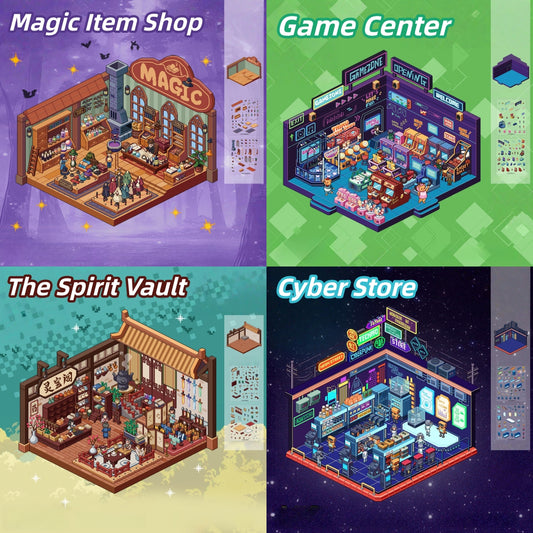 Fantasy World 3D Sticker | 4 Cute Miniature Scenes
