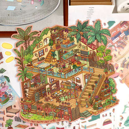 Dream House 3D Sticker | 2 Cute Miniature Scenes