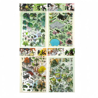 Poetic Seasons 3D Sticker | 4 Cute Miniature Scene