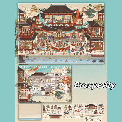 Five Blessings Through the Ages 3D Sticker | 5 Cute Miniature Scenes