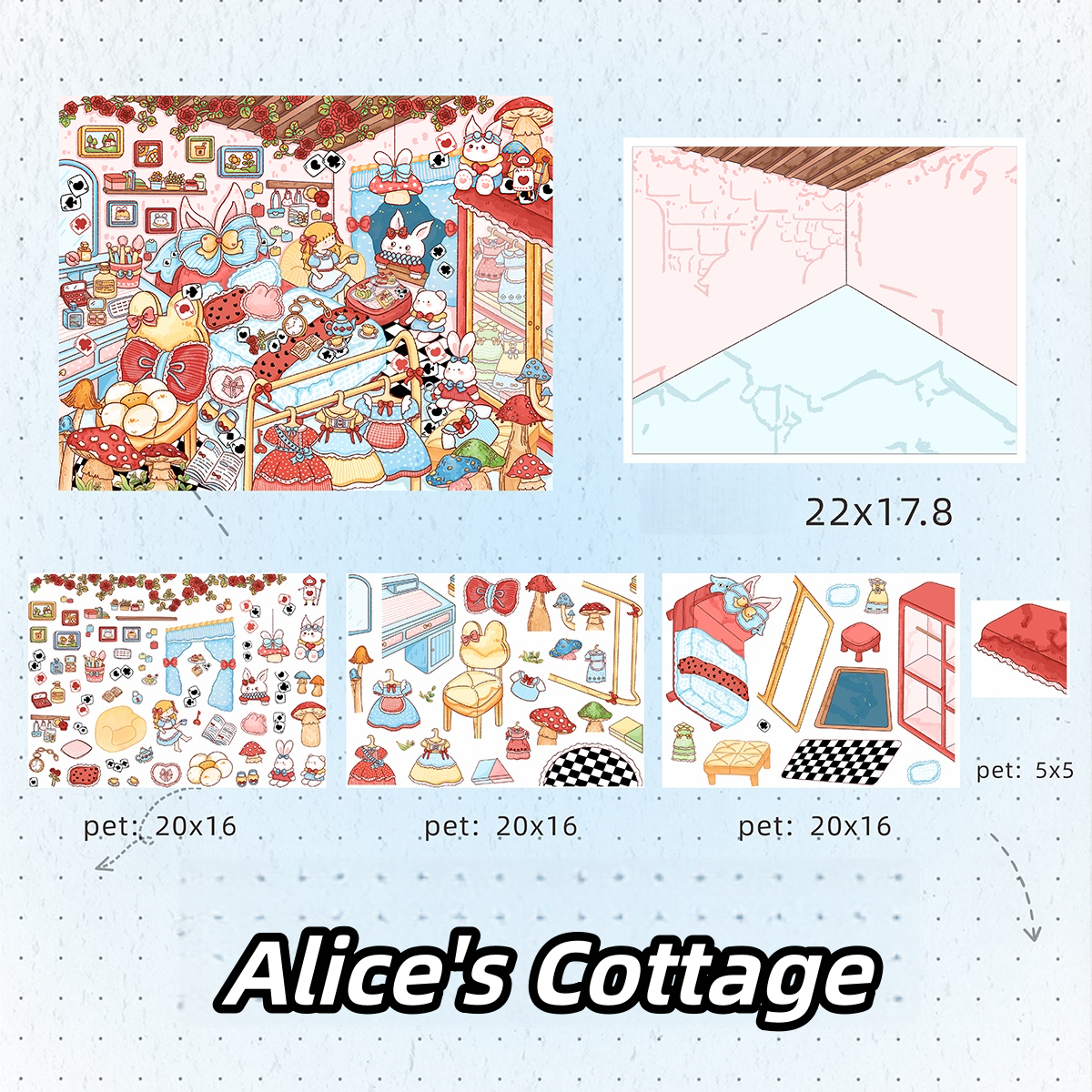 Fantasy Apartments 3D Sticker | 4 Cute Miniature Scenes