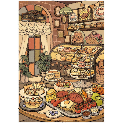 The Food Lovers Series 3D Sticker | 4 Cute Miniature Scenes