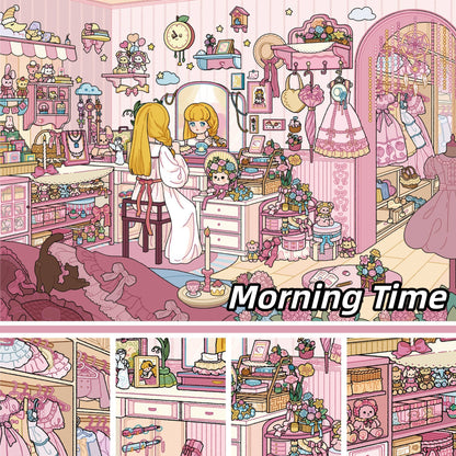 Her Daily Moments 3D Sticker | 4 Cute Miniature Scenes