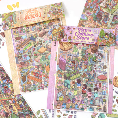 Tastes & Threads 3D Sticker | 2 Cute Miniature Scenes