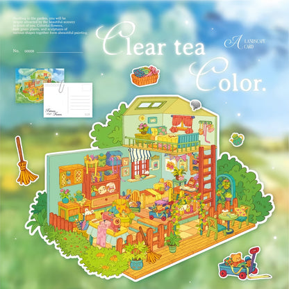 Small Garden 3D Sticker | 4 Cute Miniature Scenes