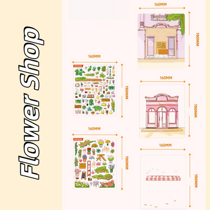 Street View 3D Sticker | 2 Cute Miniature Scenes
