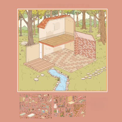 Enchanted Gatherings 3D Sticker | 2 Cute Miniature Scenes