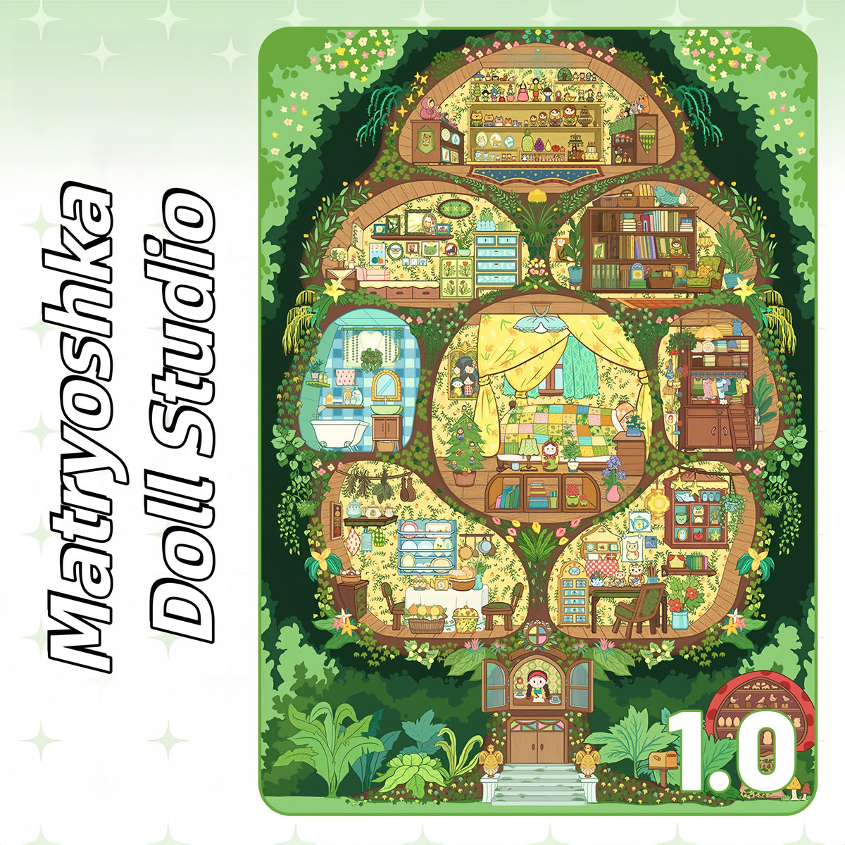 Warm Shop 3D Sticker | 2 Cute Miniature Scenes