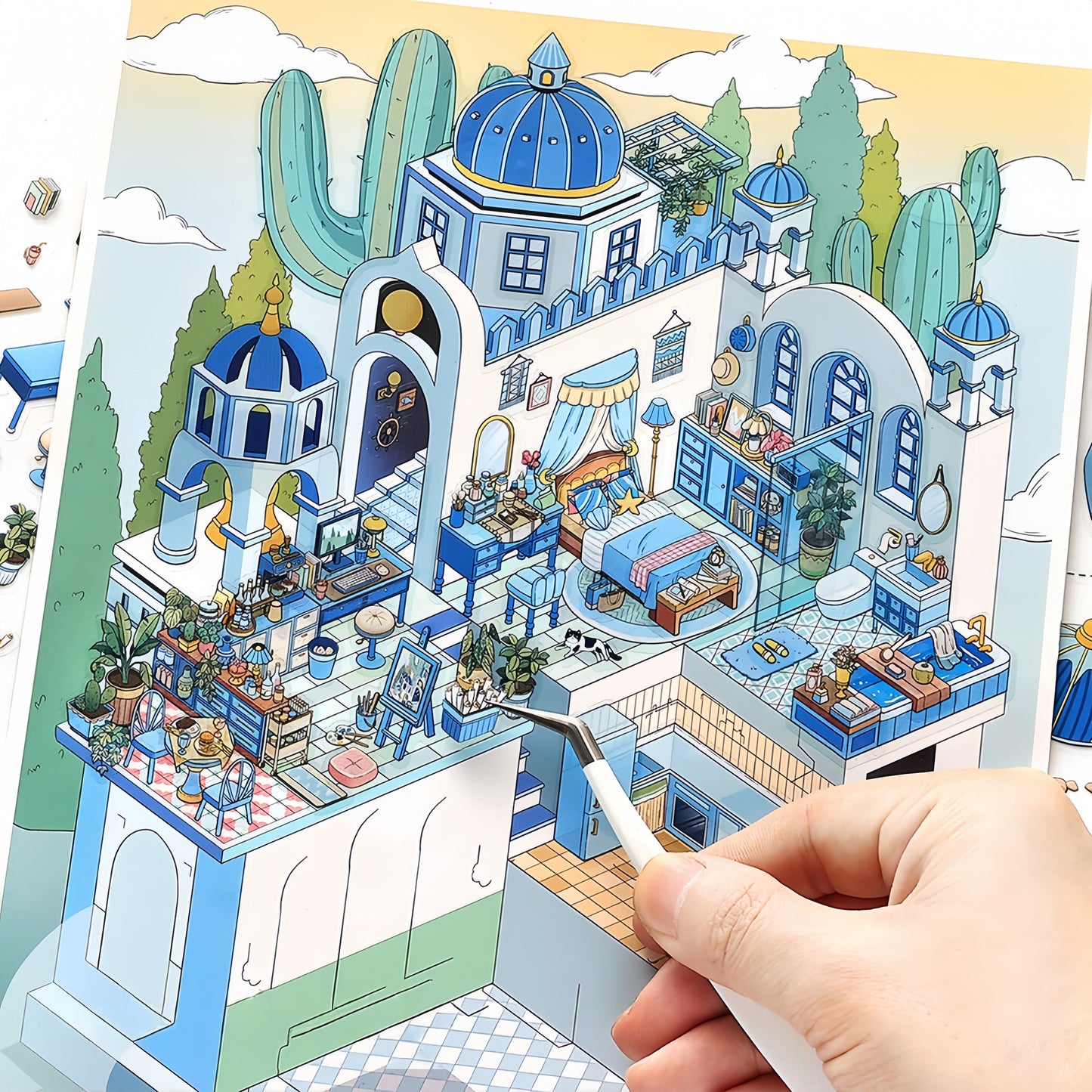 European-style Architecture 3D Sticker | 2 Cute Miniature Scenes
