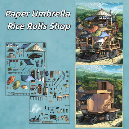 Mechanic Truck Shops 3D Sticker | 5 Cute Miniature Scenes