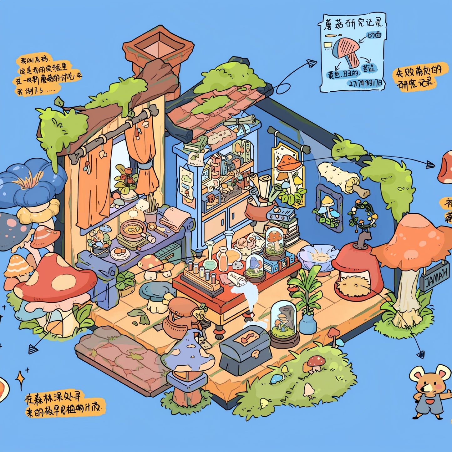 Whimsical World 3D Sticker | 4 Cute Miniature Scenes