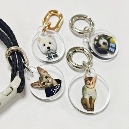 Custom Pet Photo Acrylic Pet Name Tag