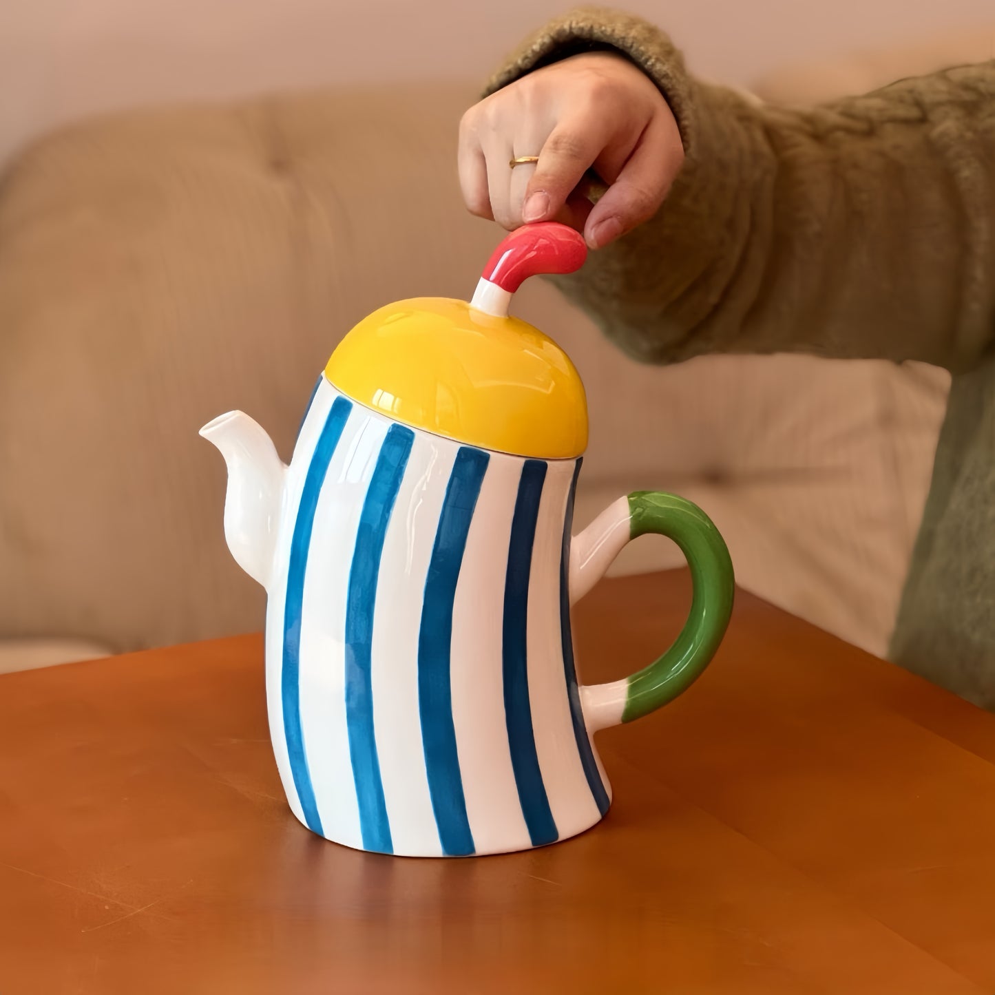 Hands-on-Hips Ceramic Teapot Water Pitcher