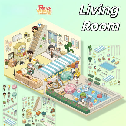 Dream Home 3D Sticker | 5 Cute Miniature Scenes