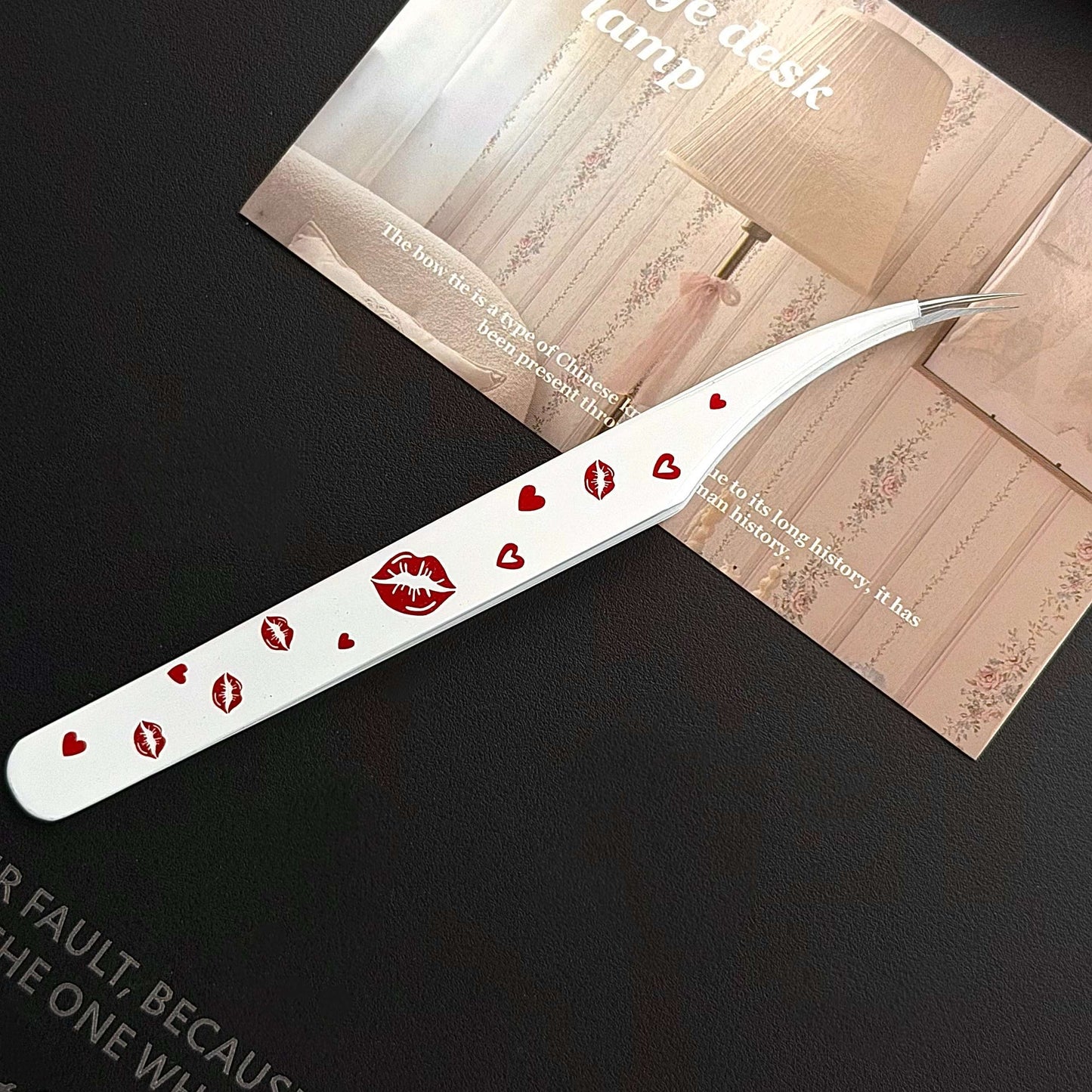 Lip & Leopard patterns Professional Sticker Tweezers