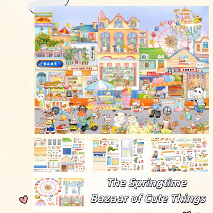 Spring Almanac 3D Sticker | 2 Cute Miniature Scenes