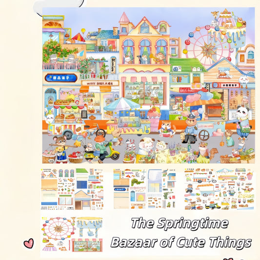 Spring Almanac 3D Sticker | 2 Cute Miniature Scenes
