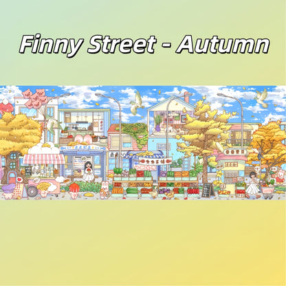 Finny Street 3D Sticker | 4 Cute Miniature Scenes