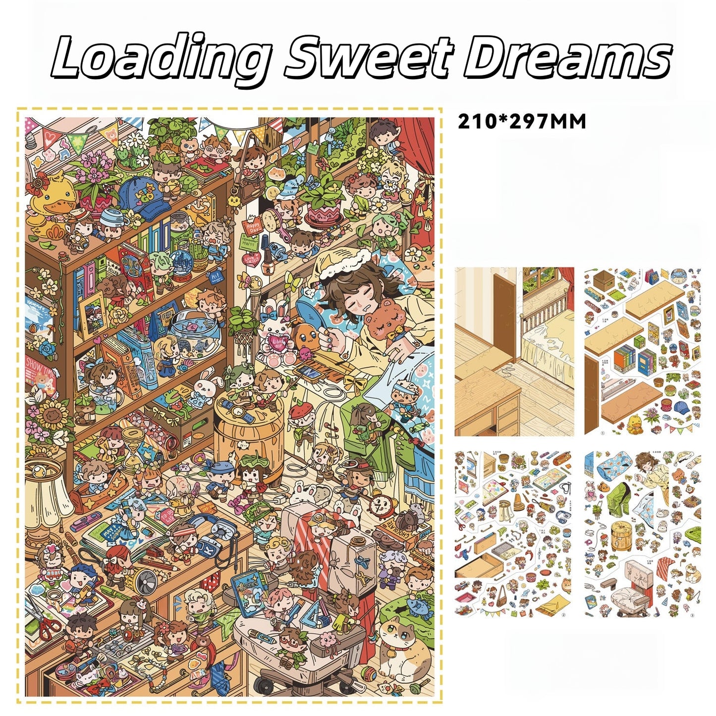 Imagination Station 3D Sticker | 6 Cute Miniature Scenes