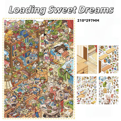 Imagination Station 3D Sticker | 6 Cute Miniature Scenes