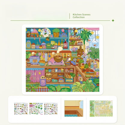 Homey Nooks 3D Sticker | 4 Cute Miniature Scenes